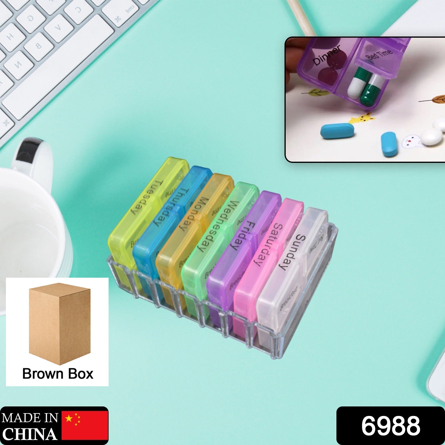 6988 7 Days 4 Times Transparent Medicine Box 28 Grid Portable Large Capacity Travel, Medication Organizer Dispenser Boxes Large Compartments Moisture-Proof Pill Case Medication Reminder Travel 6988 7 Days 4 Times Transparent Medicine Box 28 Grid Portable Large Capacity Travel, Medication Organizer Dispenser Boxes Large Compartments Moisture-Proof Pill Case Medication Reminder Travel